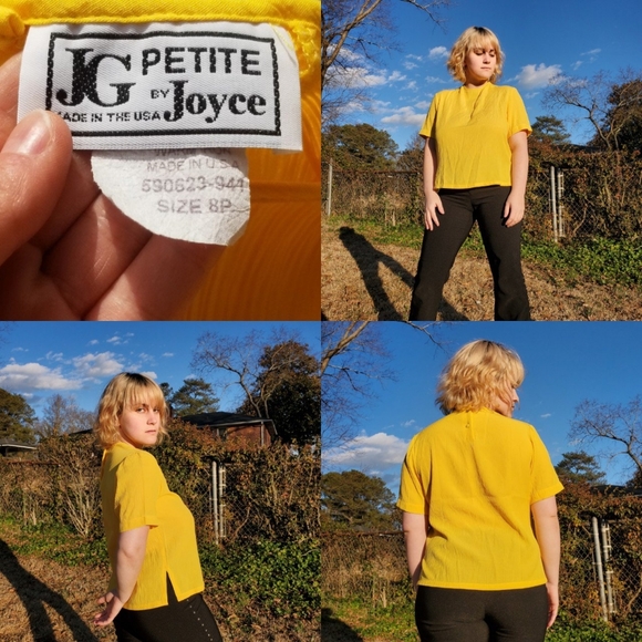 1980s Vintage Yellow Shirt by Joyce - Picture 4 of 4